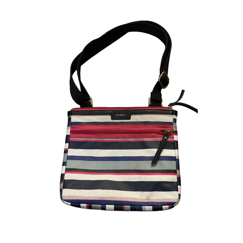 Fossil Eliza Striped Coated Canvas Crossbody